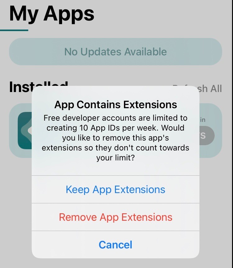 Keep App Extensions.